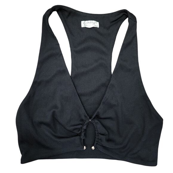 Free People Intimately Tell Me Brami Halter Top Black S Beach Festival Grunge - Picture 1 of 5